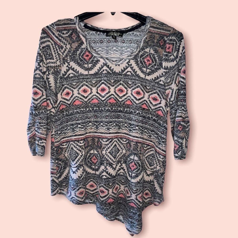 SOUTH western print Asymmetrical sweater